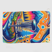 山サイケデリック中円板ゴルフ場 ゴルフタオル (横)