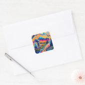 山サイケデリック中円板ゴルフ場 スクエアシール (封筒)