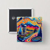 山サイケデリック中円板ゴルフ場 缶バッジ (正面&裏面)