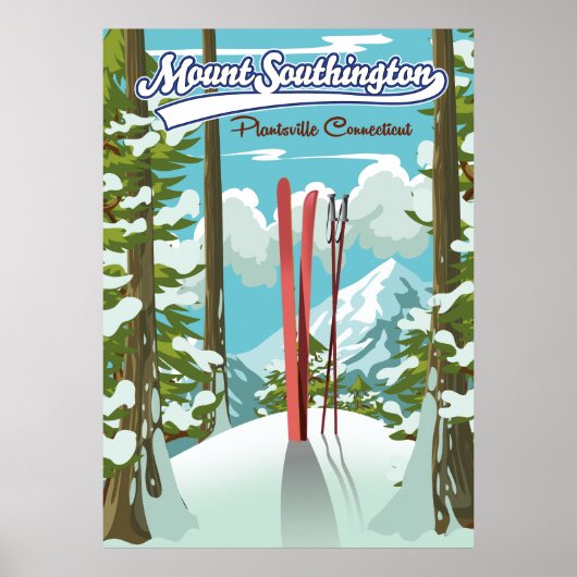 山サウスントン・プランツビル,コネチカット州スキー ポスター (正面)