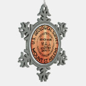 山サンヘレンスワシントンベンチマークベンチマーク スノーフレークピューターオーナメント (左)