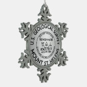 山サンヘレンスワシントンベンチマークベンチマーク スノーフレークピューターオーナメント (左)