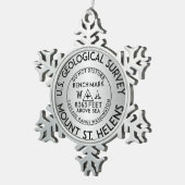 山サンヘレンスワシントンベンチマークベンチマーク スノーフレークピューターオーナメント (右)