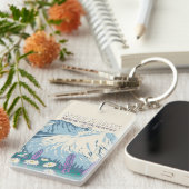 山サンヘレンス国立火山記念碑レトロ キーホルダー (正面右)