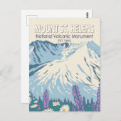 山サンヘレンス国立火山記念碑レトロ ポストカード (正面/裏面)