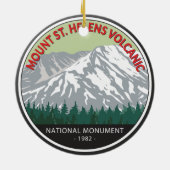 山サンヘレンス国立火山記念碑ヴィンテージ セラミックオーナメント (裏面)