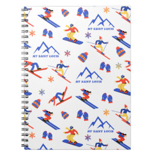 山サンルイオンタリオスキーシームレスパターン ノートブック