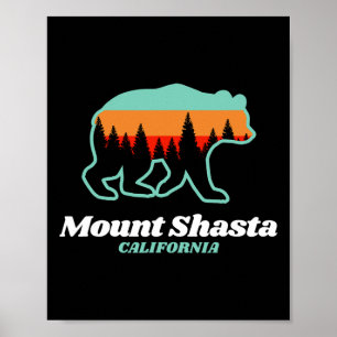 山シャスタカリフォルニアスキースノーボーディングベア ポスター