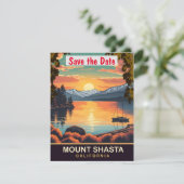 山シャスタ，カリフォルニア，旅行はがき， セーブザデート (スタンド正面)