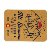 山シャーマンコロラド14ersマウンテンミニマリスト マグネット (横)