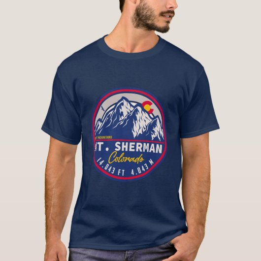 山シャーマンコロラド – 14ers fourteener hiking tシャツ (正面)