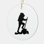 山シンプルハイキングマンブラックシルエット セラミックオーナメント (左)