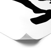 山シンプルハイキングマンブラックシルエット ポスター (角)