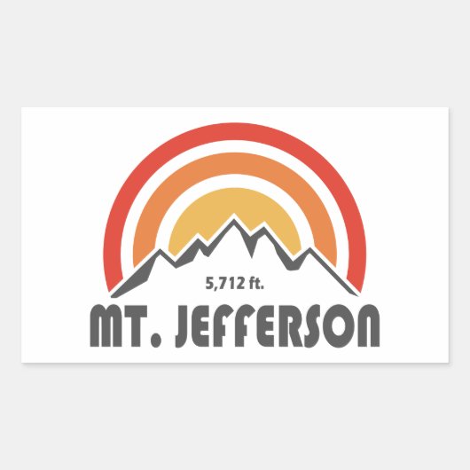 山ジェファーソンニューハンプシャー 長方形シール (正面)