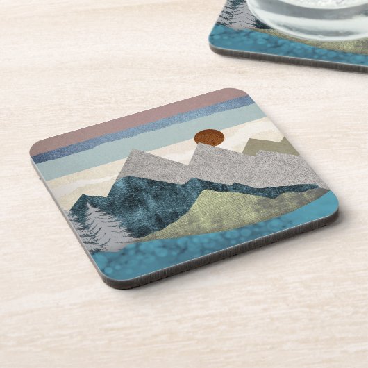山ストライプの空 コースター (左側)