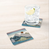 山ストライプの空 スクエアペーパーコースター (インサイチュ)