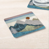 山ストライプの空 スクエアペーパーコースター (アングル)