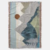 山ストライプの空 スローブランケット (正面縦)