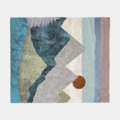 山ストライプの空 フリースブランケット (正面(横))