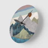 山ストライプの空 ラウンド壁時計 (傾斜)