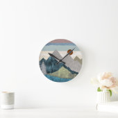 山ストライプの空 ラウンド壁時計 (ホーム)