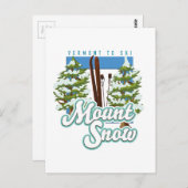 山スノーバーモントのスキーロゴ。 ポストカード (正面/裏面)