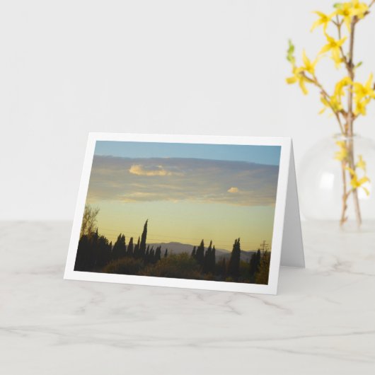 山スペインのの風景 カード (黄色い花)