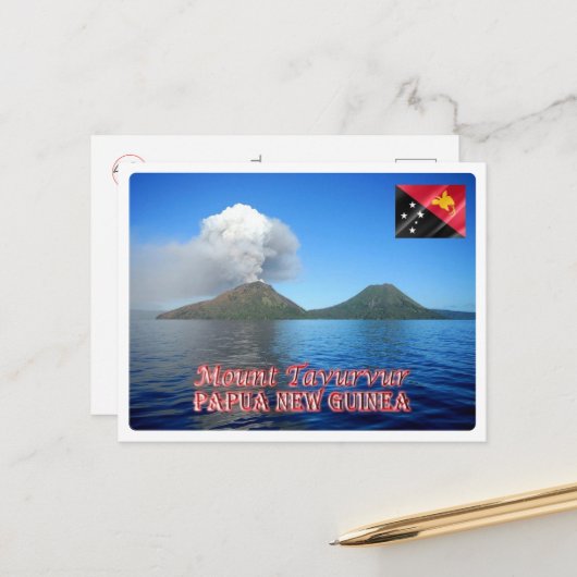 山タヴルヴ – パプアニューギニア –  ポストカード (正面/裏面インサイチュ)