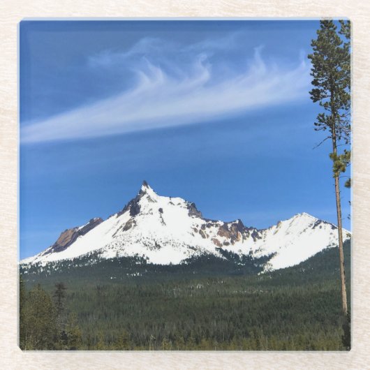 山ティエルセン、オレゴン ガラスコースター (正面)