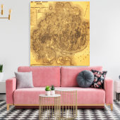 山デザートアイランドパノラママップ キャンバスプリント (インサイチュ (リビング))