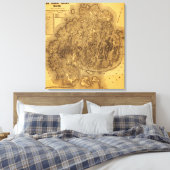 山デザートアイランドパノラママップ キャンバスプリント (インサイチュ (寝室))