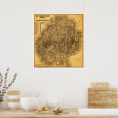 山デザートアイランドパノラママップ ポスター (キッチン)