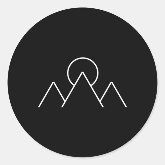 山ハイキングカムミニマリズム幾何学 ラウンドシール (正面)