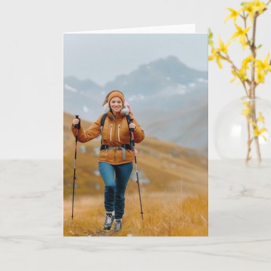 山ハイキングin秋フォトカード カード (黄色い花)