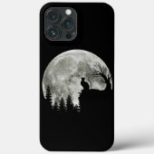 山ハロウィンムーンに不気味猫が立つ Case-Mate iPhoneケース (裏面)