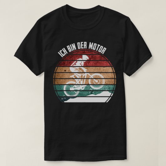 山バイクもしくは自転車に乗る人私はエンジン Tシャツ (デザイン正面)