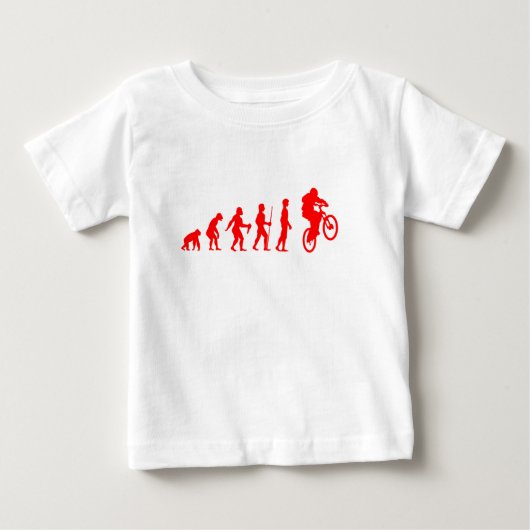 山バイクジャンプへの楽しい人類の進化 ベビーTシャツ (正面)