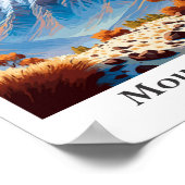 山バルディカリフォルニアヴィンテージトラベルイラストレーション ポスター (角)