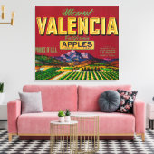 山バレンシアアップルラベル – カリフォルニア州ワトソンビル キャンバスプリント (インサイチュ (リビング))