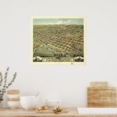 山バーノンオハイオ1870アンティークパノラママップ ポスター (キッチン)