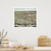 山バーノン， OHパノラママップ – 1870 ポスター (キッチン)