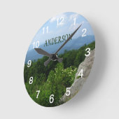 山パーソナライズされたの風景 ラウンド壁時計 (傾斜)