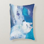 山パーソナライズされたを持つハスキー犬 アクセントクッション (正面(垂直))