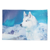 山パーソナライズされたを持つハスキー犬 枕カバー (裏面-左)