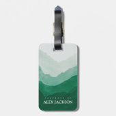 山パーソナライズされたアウトドア旅行 ラゲッジタグ (裏面縦)