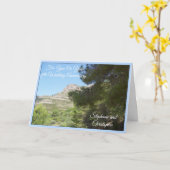 山パーソナライズされた六結婚周年記念 カード (黄色い花)