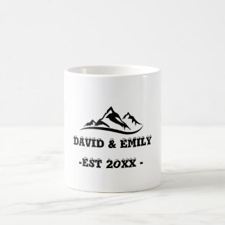 山パーソナライズされた冒険カップルのマグ コーヒーマグカップ