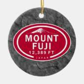 山パーソナライズされた富士ジャパン山クリスマス セラミックオーナメント (正面)