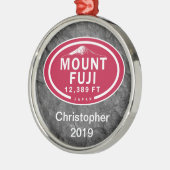 山パーソナライズされた富士12,389 FT日本マウンテン メタルオーナメント (左)