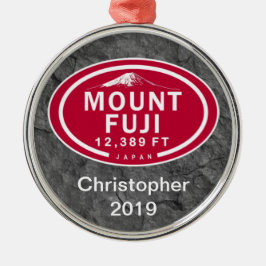 山パーソナライズされた富士12,389 FT日本マウンテン メタルオーナメント